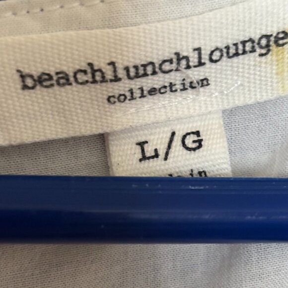 Beach Lunch Lounge Blue Stripe Jaylene Linen & Cotton Sleeveless Dress - Size L - Picture 5 of 6